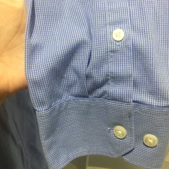 PerryEllis  Slim Fit Blue Mens Collar Shirt 17 1/2 - Picture 3 of 6
